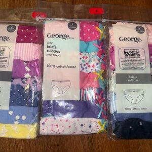 3 Bundle (size 4) George Kids Briefs Assorted Colors